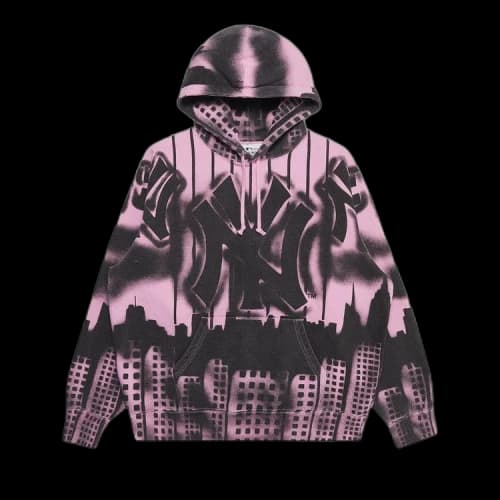 Supreme x New York Yankees Airbrush Hooded Sweatshirt 'Pink'
