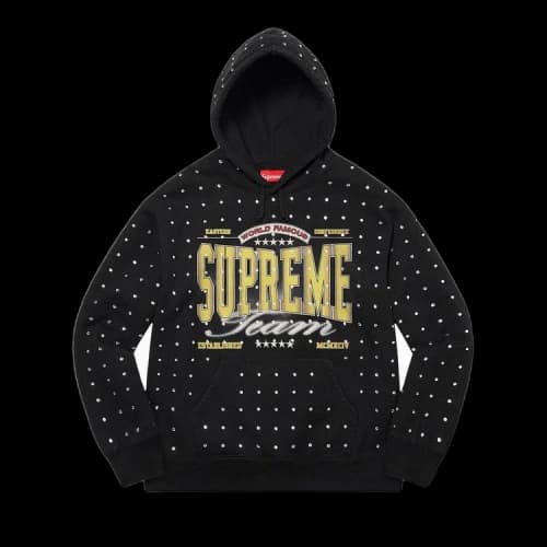 Supreme Rhinestone Hooded Sweatshirt 'Black'
