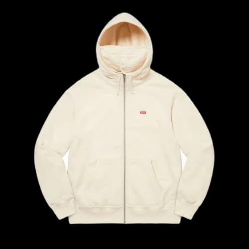Supreme Small Box Facemask Zip Up Hooded Sweatshirt 'Natural'