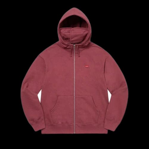 Supreme Small Box Facemask Zip Up Hooded Sweatshirt 'Plum'