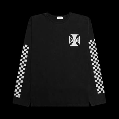 Rhude Classic Checker Long-Sleeve Tee 'Black'