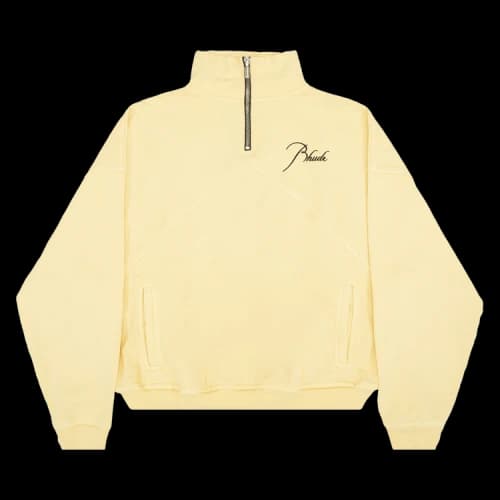 Rhude Quarter Zip Sweatshirt 'Pastel Yellow'