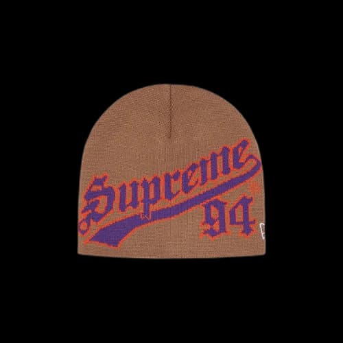 Supreme x New Era Script Beanie 'Brown'