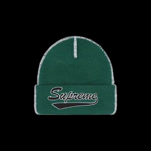 Supreme Contrast Stitch Beanie 'Dark Pine'