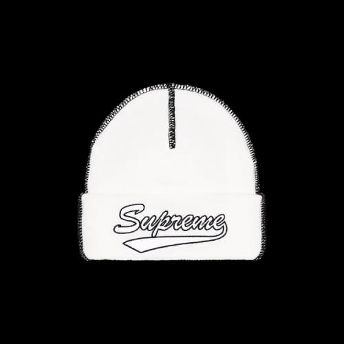 Supreme Contrast Stitch Beanie 'White'
