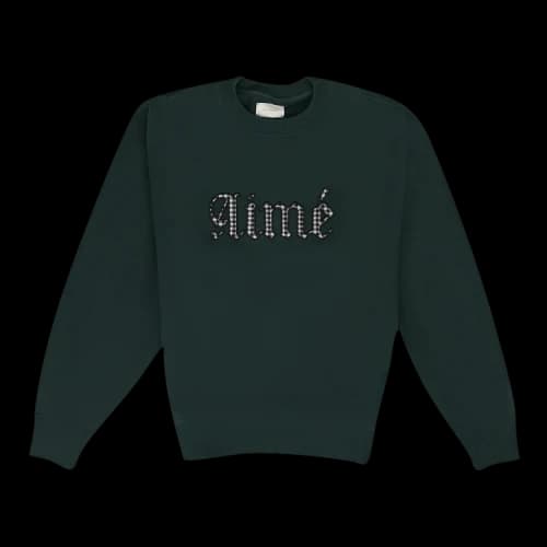 Aimé Leon Dore Houndstooth Applique Crewneck Sweatshirt 'Green'