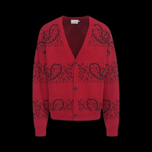 Rhude Bandana Knit Cardigan 'Red/Black'