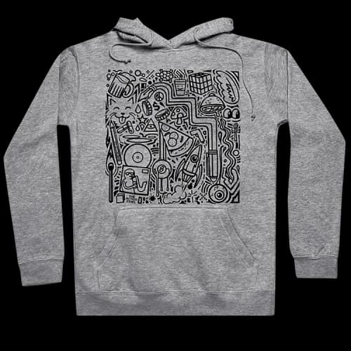 Rhude Doodle Hoodie 'Heather Grey'