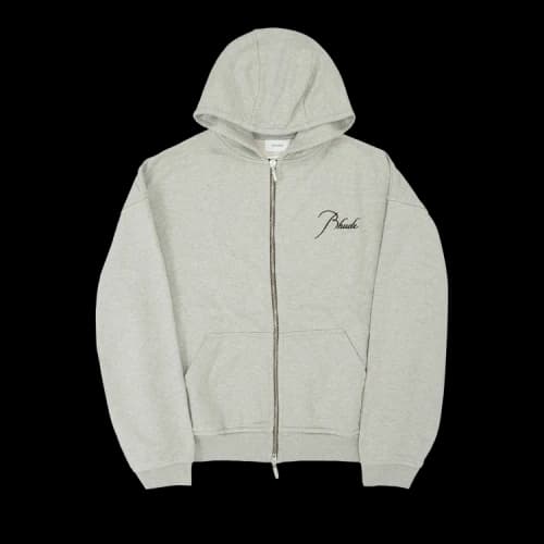 Rhude Zip Up Hoodie 'Heather Grey'