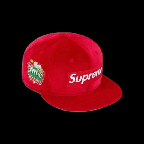 Supreme Velour Box Logo New Era 'Red'