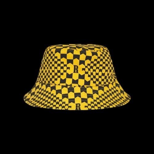 Rhude Checkered Monogram Bucket Hat 'Yellow/Black'