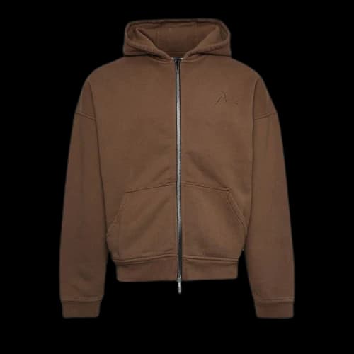 Rhude Zip Up Hoodie 'Brown'