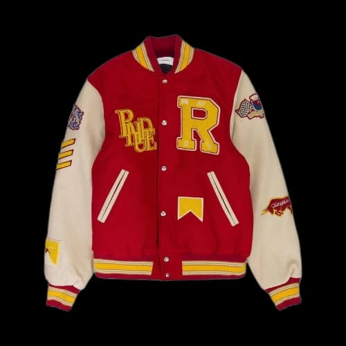 Rhude Bull Market Varsity Jacket 'Red/Cream'