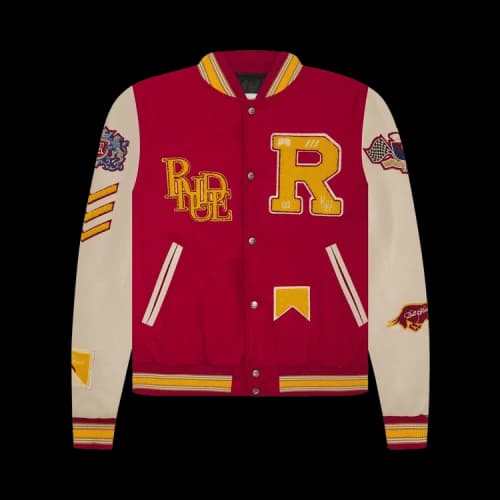 Rhude Bull Market Varsity Jacket 'Red/Creme'
