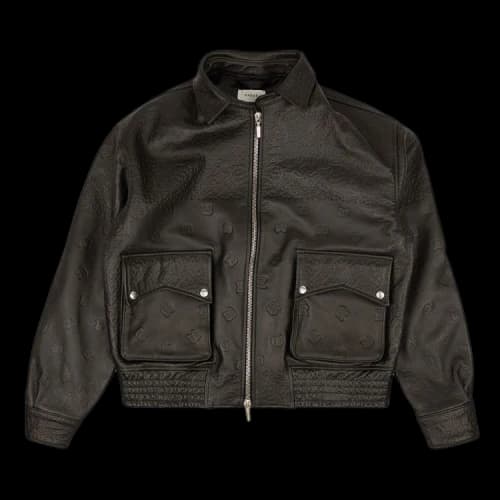 Rhude Leather Embossed Suit Jacket 'Black'