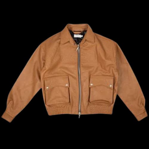 Rhude Leather Embossed Suit Jacket 'Tan Brown'