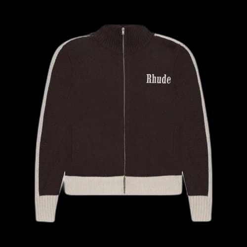 Rhude Knit Track Jacket 'Black/White'