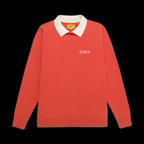 GOLF WANG Galaxy Logo Collared Sweater 'Ivory/Orange'