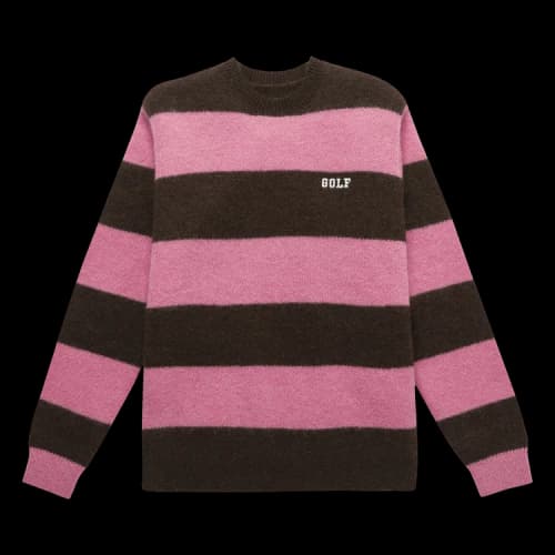 GOLF WANG Mohair Striped Sweater 'Pink/Brown'
