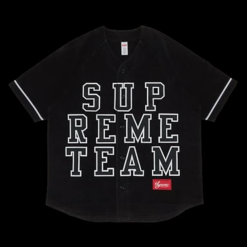 Supreme Denim Baseball Jersey 'Black'