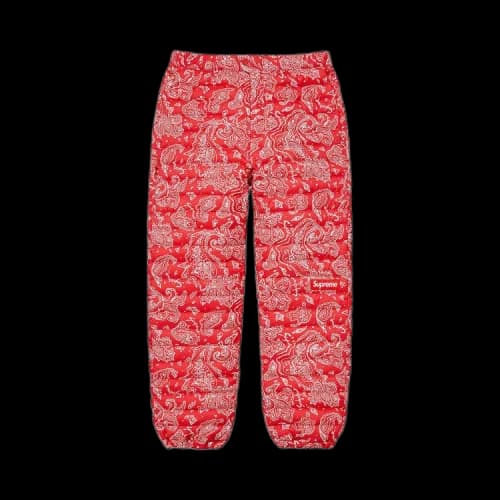 Supreme Micro Down Pant 'Red Paisley'