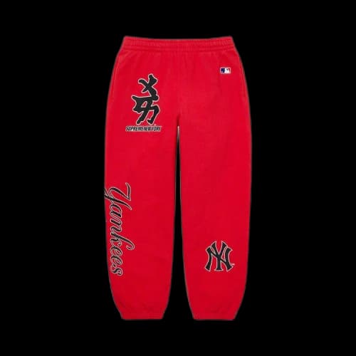 Supreme x New York Yankees Kanji Sweatpant 'Red'