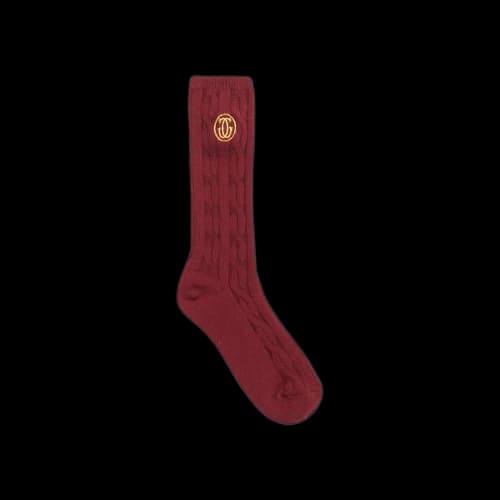 GOLF WANG Cable Knit Socks 'Red'
