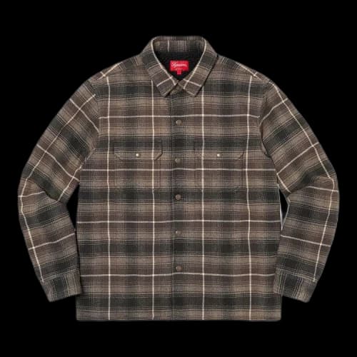 Supreme Shearling Lined Flannel Shirt 'Black'