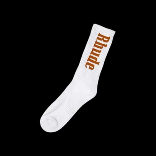 Rhude Logo Sock 'White/Mustard'