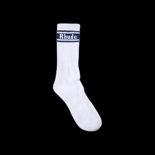 Rhude Stripe Logo Sock 'White/Navy'