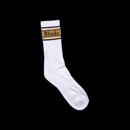 Rhude Stripe Logo Sock 'White/Brown'