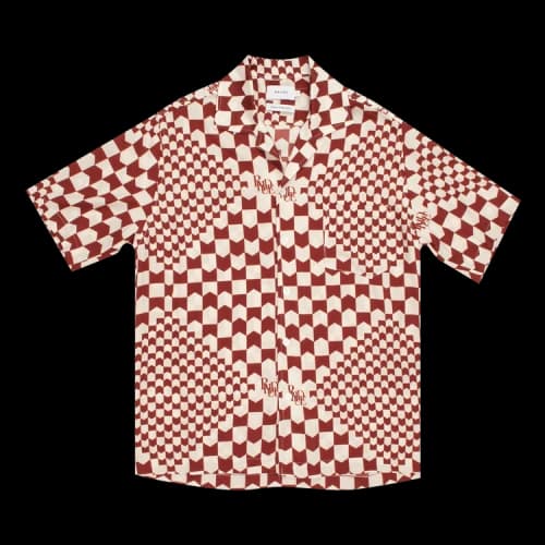 Rhude Rayon Checker Button Up 'Red/Creme'