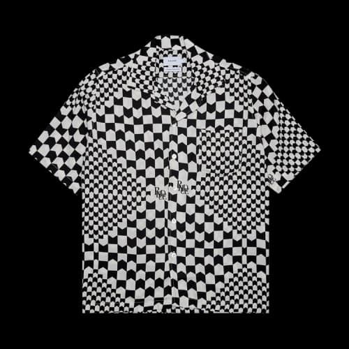 Rhude Checker Vacation Shirt 'Black/Cream'