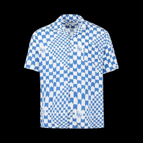 Rhude Racing Checker Button Up 'Blue/White'