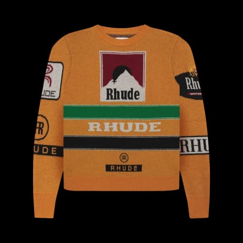 Rhude Ayrton Knit Crewneck 'Mustard/Green'