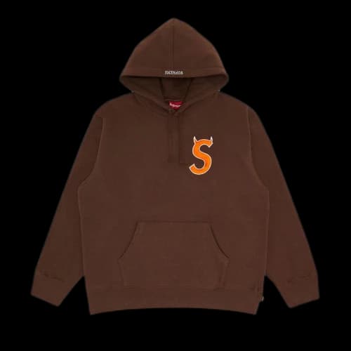 Supreme S Logo Hooded Sweatshirt 'Brown'