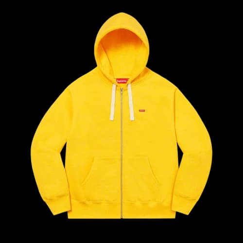 Supreme Small Box Drawcord Zip Up Hooded Sweatshirt 'Yellow'