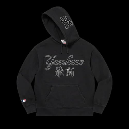 Supreme x New York Yankees Kanji Hooded Sweatshirt 'Black'