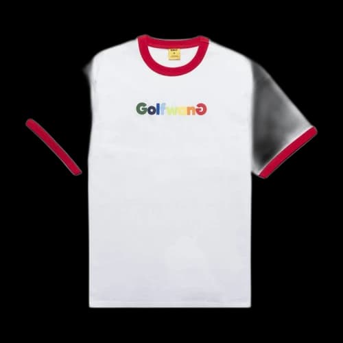 GOLF WANG Happy Logo Ringer Tee 'White/Red'