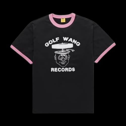 GOLF WANG Records Ringer Tee 'Black/Pink'