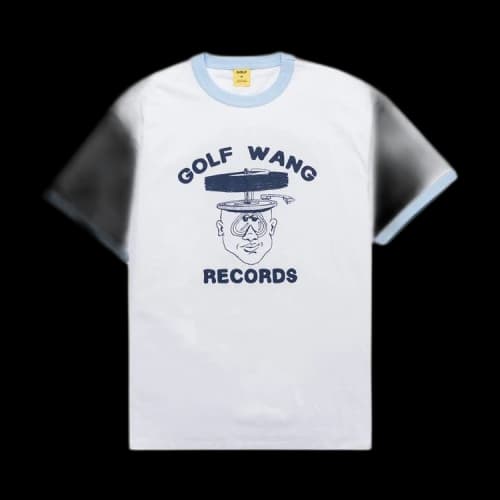 GOLF WANG Records Ringer Tee 'White/Blue'