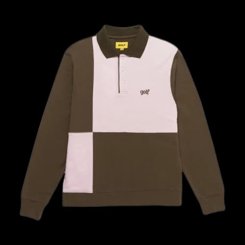GOLF WANG Olde Golf Patch Long-Sleeve Polo 'Brown/Pink'