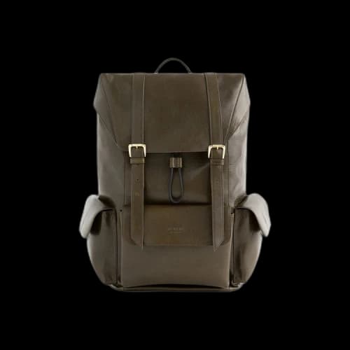 Aimé Leon Dore Debossed Logo Leather Backpack 'Olive'