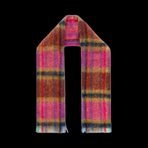 Aimé Leon Dore Plaid Mohair Scarf 'Pink'