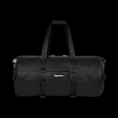 Supreme Leather Large Duffle Bag 'Black'