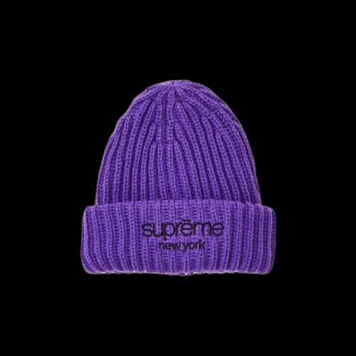 Supreme Classic Logo Chunky Ribbed Beanie 'Purple'