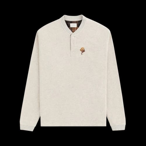 Aimé Leon Dore Embroidered Waffle Henley 'Oatmeal'