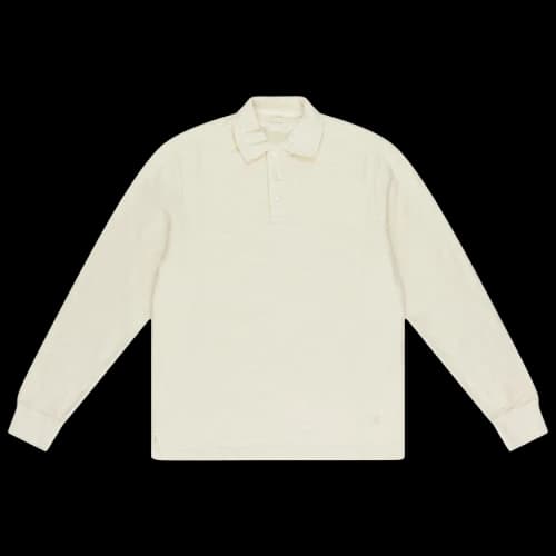 Aimé Leon Dore Crest Pointelle Long-Sleeve Polo Shirt 'Pristine'