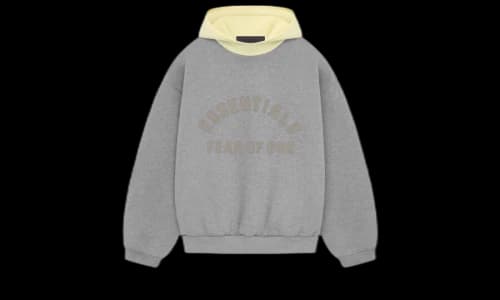 Fear of God Essentials Nylon Fleece Hoodie Dark Heather Oatmeal/Garden Yellow