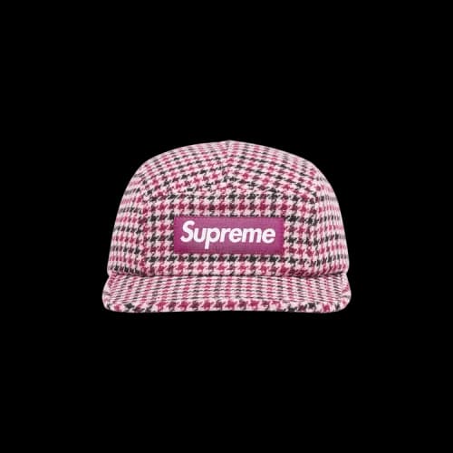 Supreme Houndstooth Wool Camp Cap 'Pink'